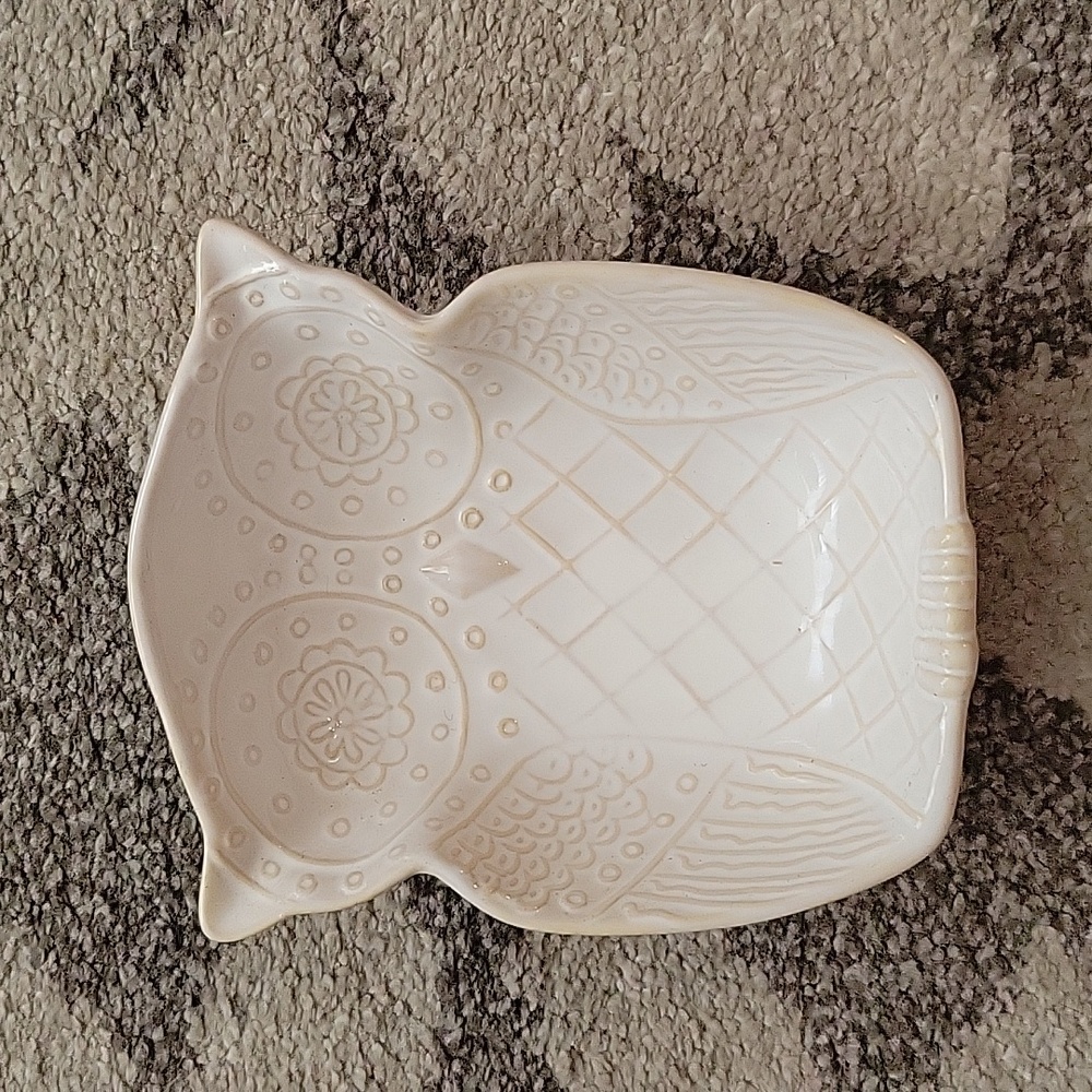 Owl ceramic dish